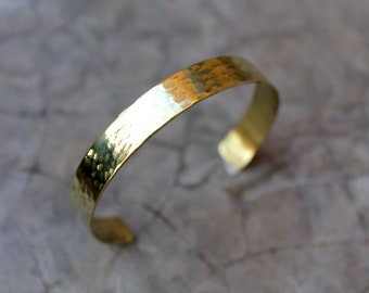 Gold plated hammered bracelet