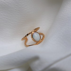 Hammered and opal ring image 2