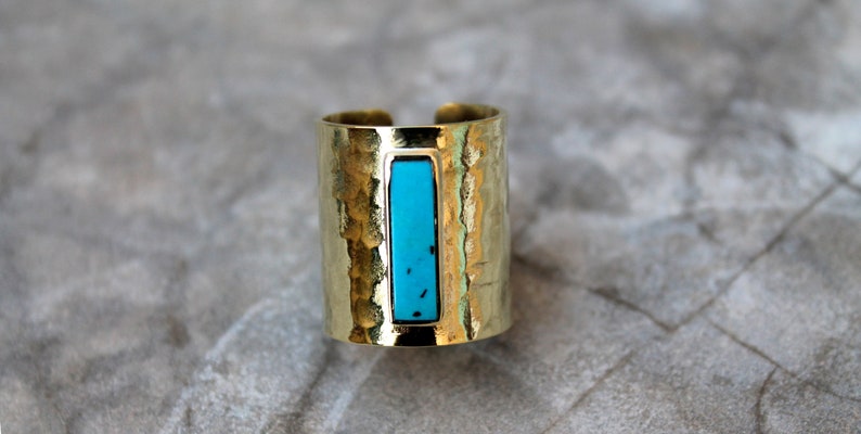 Long turquoise ring