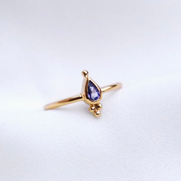 Bague billes et tanzanite