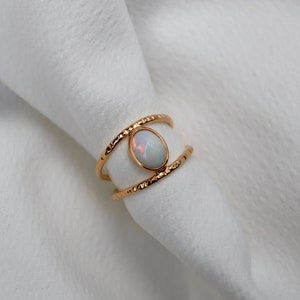 Hammered and opal ring image 3