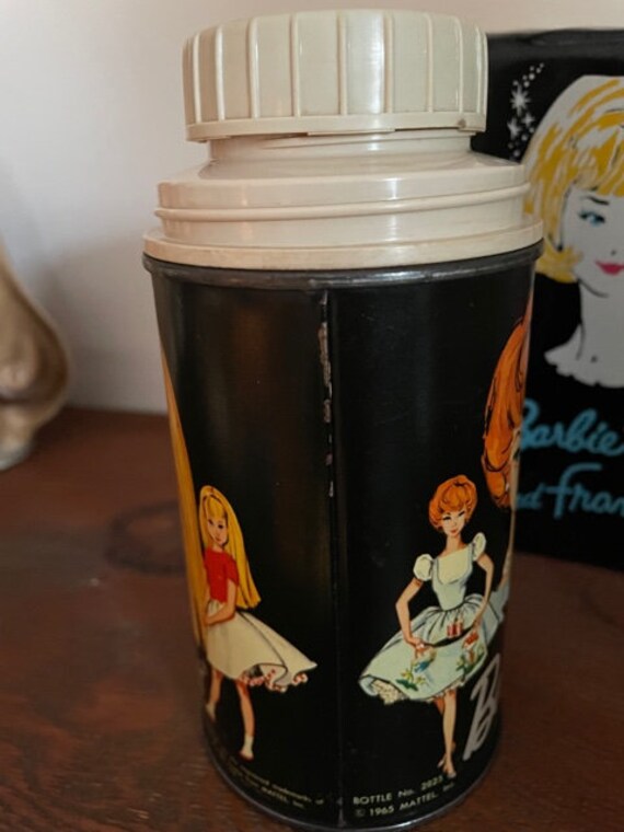 1965 Barbie Midge Skipper Black Thermos - Vintage Collectible