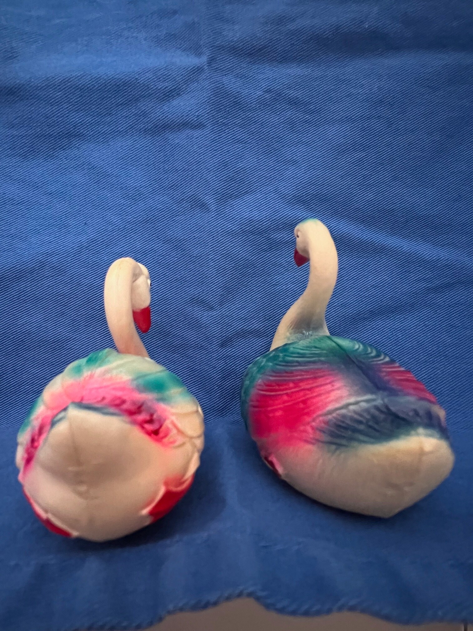 Couple De Cygnes Anciens En Celluloïd – Vintage