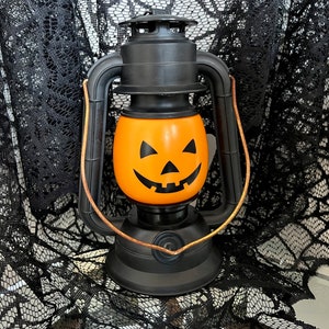 Lanterna vintage da esposizione a forma di zucca di Halloween, 9,5 pollici