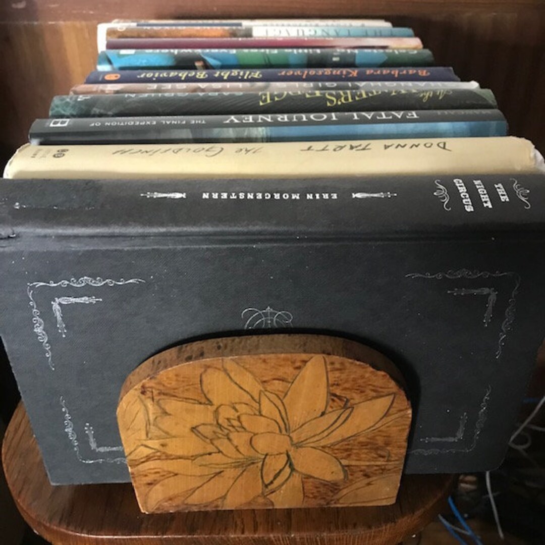 Vintage Pyrography Folding Book Rack Handmade Book Holder Etsy