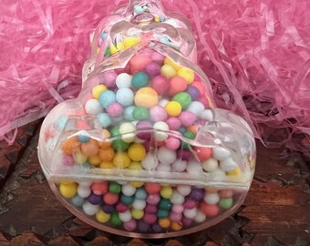 ヴィンテージ クリア ピッグ キャンディ コンテナ：1950年代 E. Rosen
