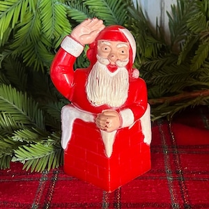 Vintage jaren 40 E. Rosen/Tico Toys kerstsnoepdoosje, hard plastic Rosbro/Rosen kerstdecor