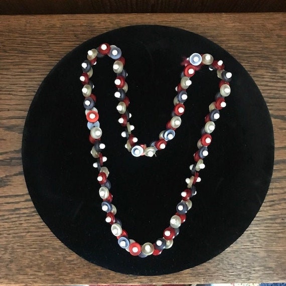 Vintage Patriotic Button Necklace  Hand-Crafted R… - image 1