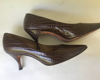 1950's 'Croc' look Antonio Marsini Italian Pumps w/Original Box