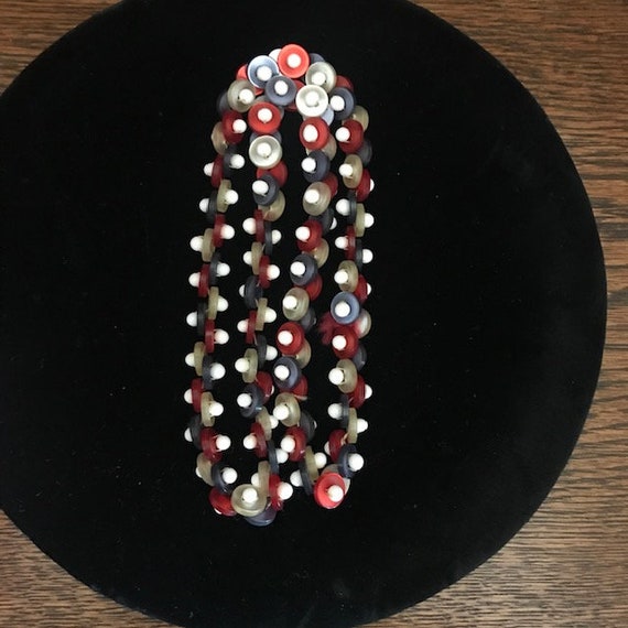 Vintage Patriotic Button Necklace  Hand-Crafted R… - image 5