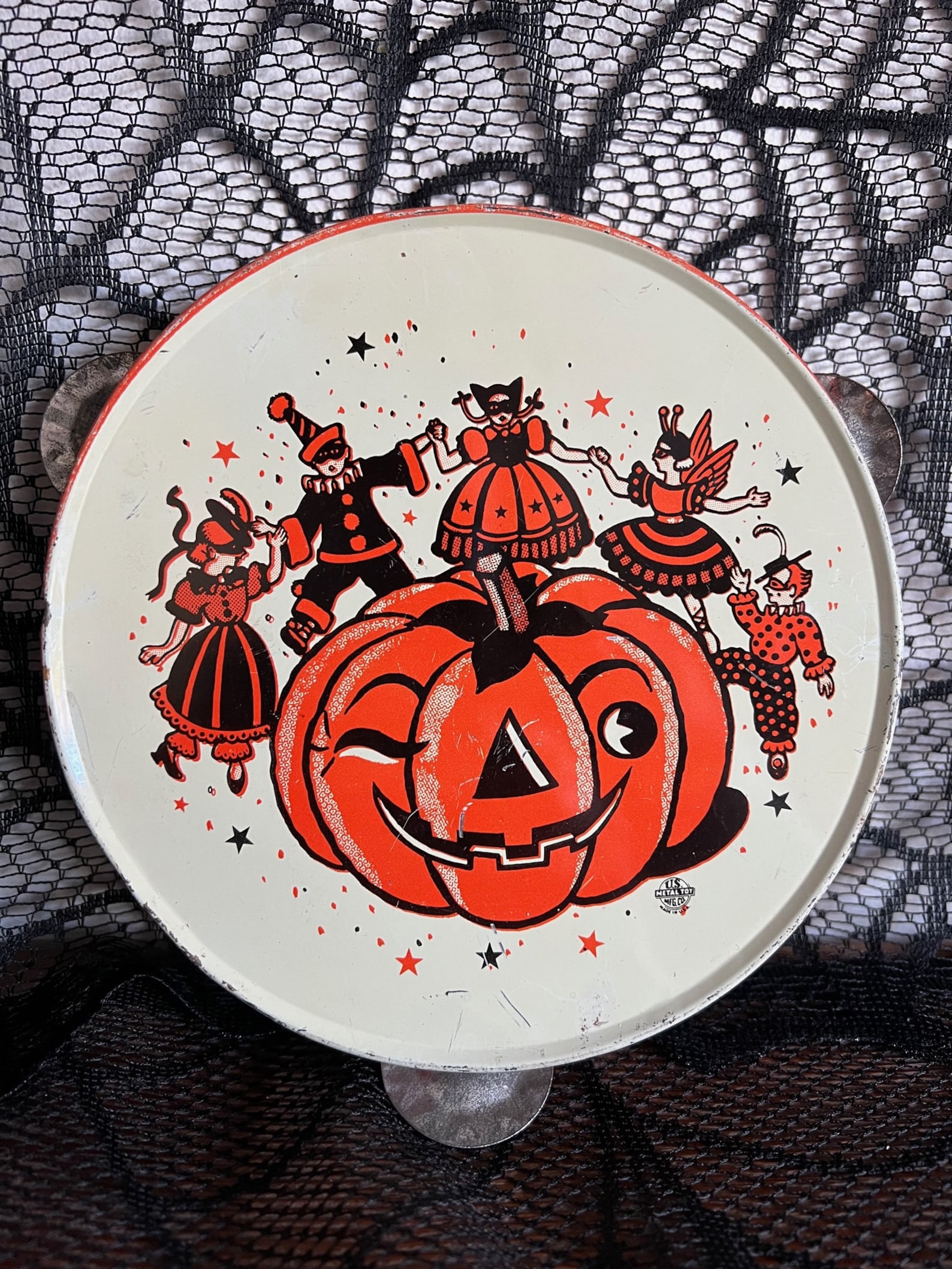 Vintage Halloween Tambourine Noisemaker 1950s U.S. Metal Toy Etsy