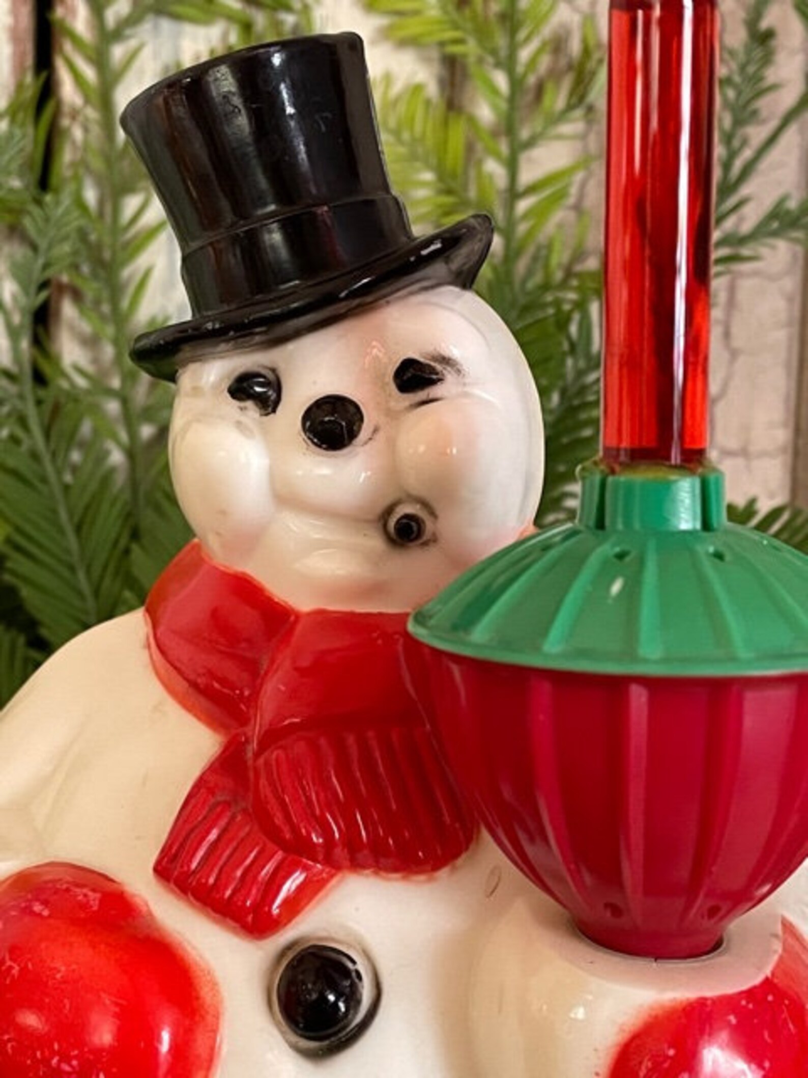 Vintage Royalite Jolly Snowman Bubble Light 1950s Plastic Etsy