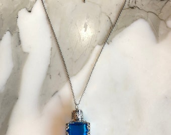 Vintage perfume glass bottle necklace