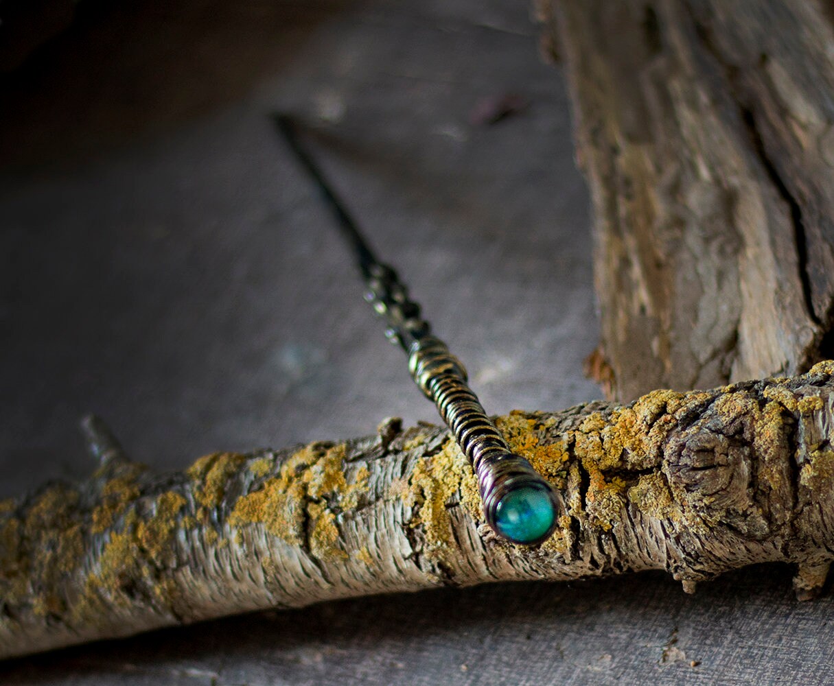 Green Top Magic Wand Magic Wand With Green Glass Dome Gold Etsy
