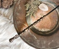 Arrow and Flower Magic Wand, Gold Wand, Geek Accessories, Witch Wand, Wizard Wand, Costume product logo