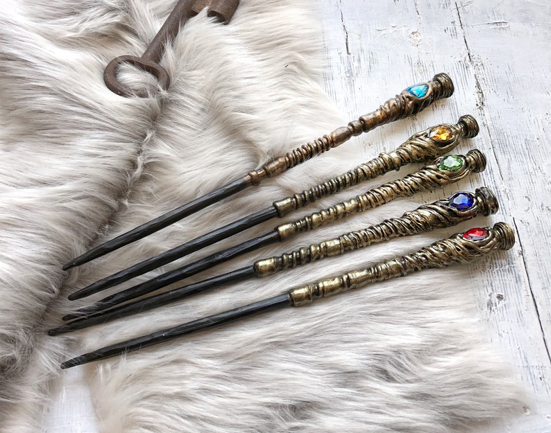Magic Wand With Crystal Choose Color Gold Magic Wand Geek Etsy