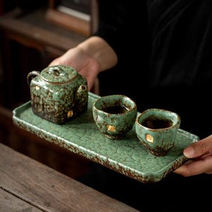 Echoes of Dunhuang — Jingdezhen Chinese Porcelain Teapot and Teacup Set