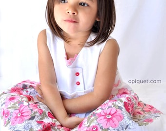 Pink linen - Opiquet romantic flower girl dress