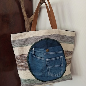 Gran bolso de mano bohemio chic imagen 1