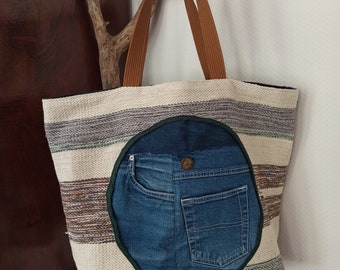 Large bohemian chic tote bag