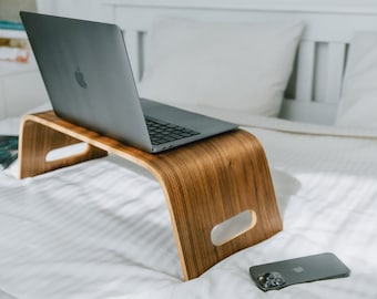 Bureau en bois, noyer américain ou chêne, support pour ordinateur portable