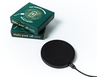 Oak Wood 15W Wireless Charger, Qi Compatible Phone Charging Pad