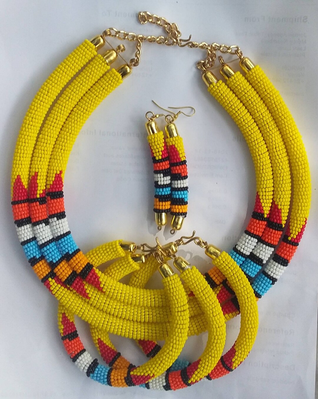 ON SALE African Jewelry Set Kenyan Jewelry Set Maasai Necklaces Tribal