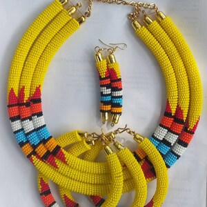 ON SALE African jewelry set Kenyan jewelry set Maasai necklaces Tribal jewelry set for women women's fashion Zulu necklaces image 1