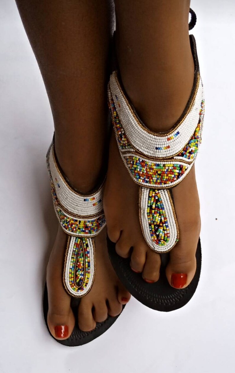 ON SALE Maasai Sandal African Beaded Sandal Kenyan Etsy