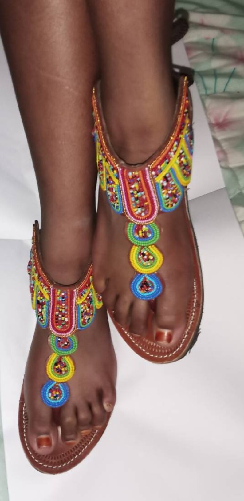 ON SALE maasai sandal African beaded sandal Kenyan Etsy