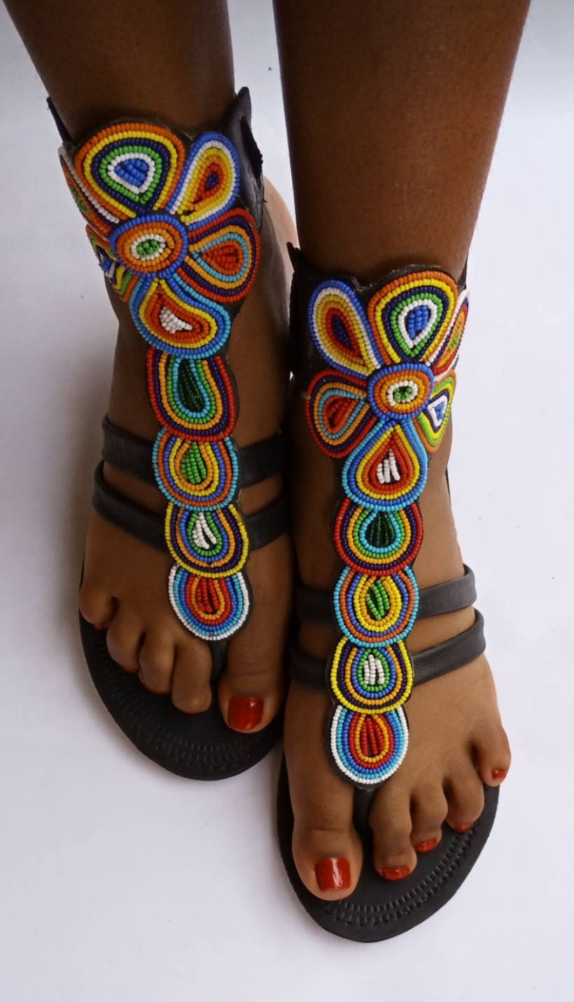 ON SALE African Gladiator Sandal/blue Sandals/sandals for - Etsy