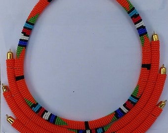 ON SALE African beaded necklace- Maasai jewelry _ layered necklace- Elegant necklace-necklace from Africa- unique beaded necklace