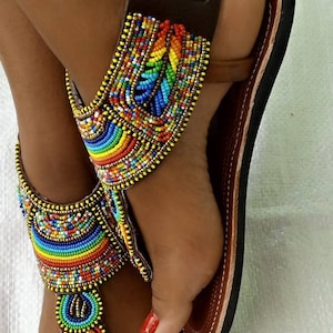 ON SALE African gladiator sandal/Gold sandals/Sandals for women/Bohemian sandals/Summer sandals/Leather sandals/ Maasai sandal/Kenyan shoe image 5