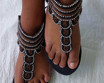 ¡EN VENTA! Sandalia de gladiador africano/Sandalias doradas/Sandalias para mujer/Sandalias boho/Sandalias de verano/Sandalias de cuero/ Sandalia masai/Zapato keniano