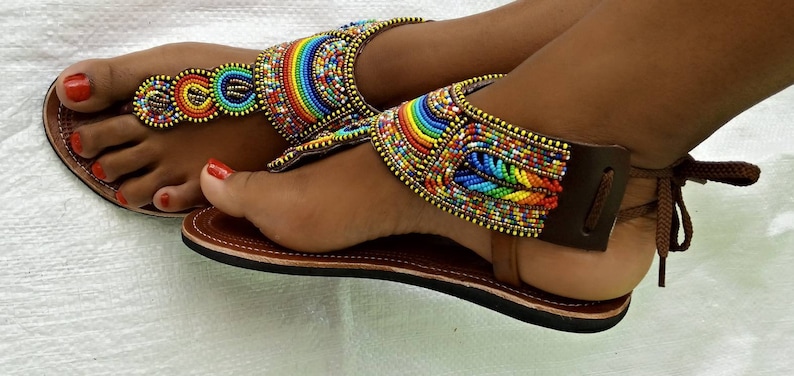 ON SALE African gladiator sandal/Gold sandals/Sandals for women/Bohemian sandals/Summer sandals/Leather sandals/ Maasai sandal/Kenyan shoe image 2