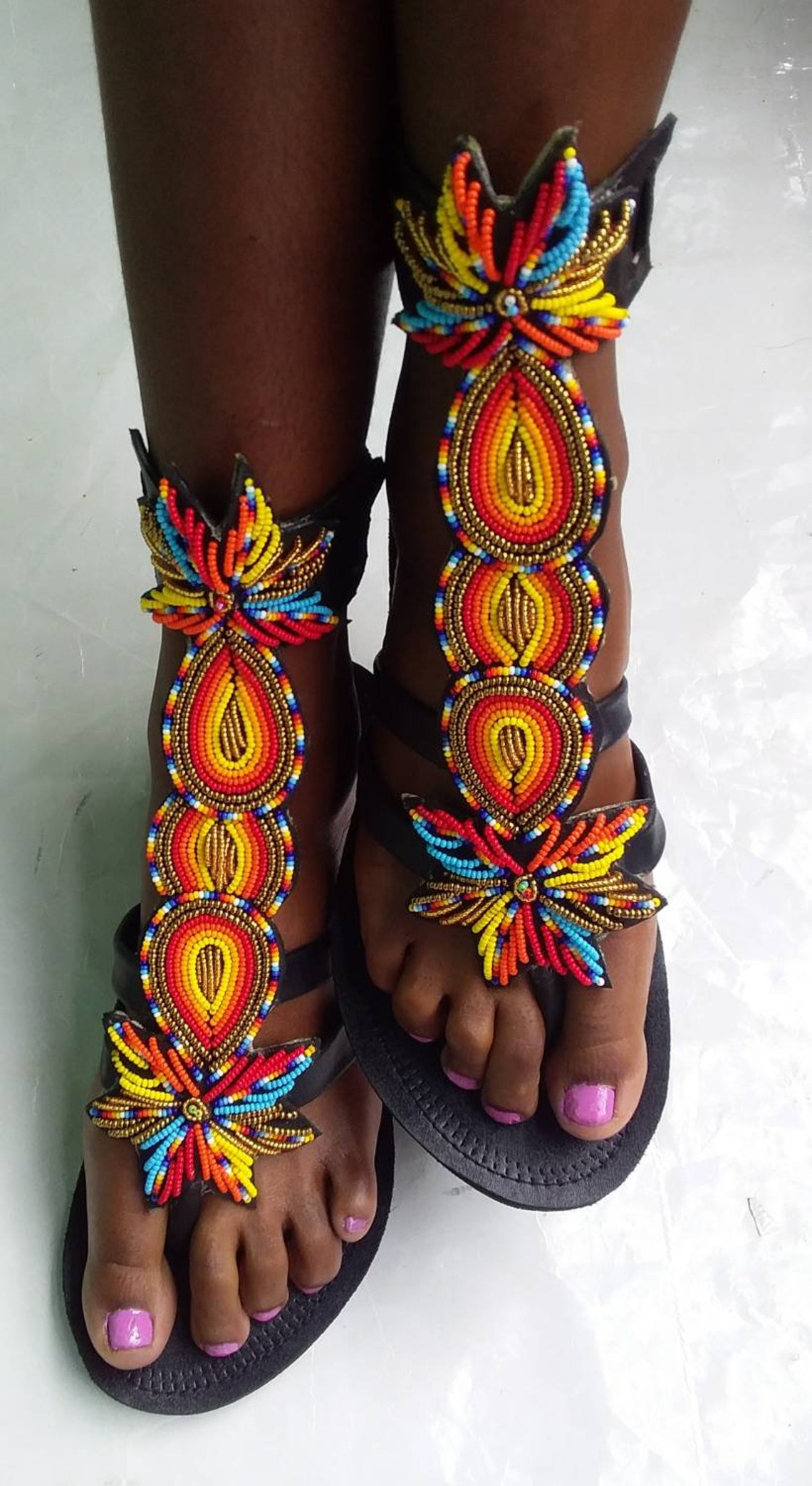 ON SALE African gladiator sandal/Brown sandals/Sandals for | Etsy