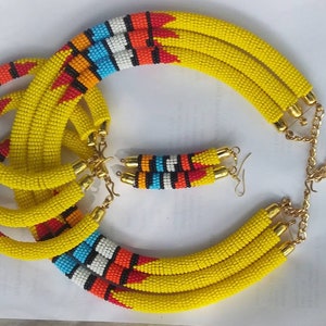 ON SALE African jewelry set Kenyan jewelry set Maasai necklaces Tribal jewelry set for women women's fashion Zulu necklaces image 2