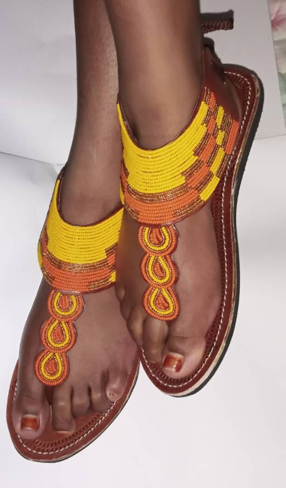 ON SALE Maasai Sandal African Beaded Sandal Kenyan Etsy