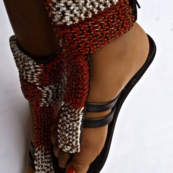 EN VENTE! Sandales de gladiateurs africains / sandales / Sandales pour femmes / Sandales Boho / Sandales d’été / Sandales en cuir / Sandales Maasai / Chaussure kenyane