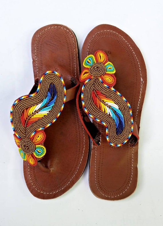 ON SALE Women Shoes Beaded Sandals African -