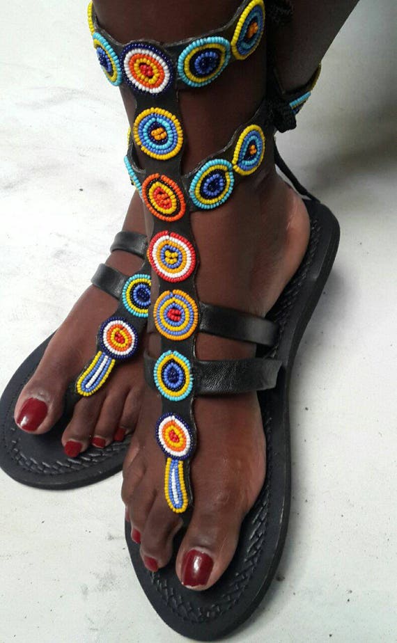 African beaded sandals/slippers | eBay