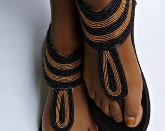 ON SALE Women shoes - beaded masai sandal - handmade sandal - leather sandal - her gift - African sandal - Kenyan sandal -Tribal sandal-