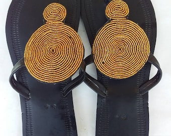 ON SALE!!  Maasai beaded sandals- Sandals for women- women's gift- Leather Sandals- African sandals- Kenyan sandals- Flat sandals- Handmade