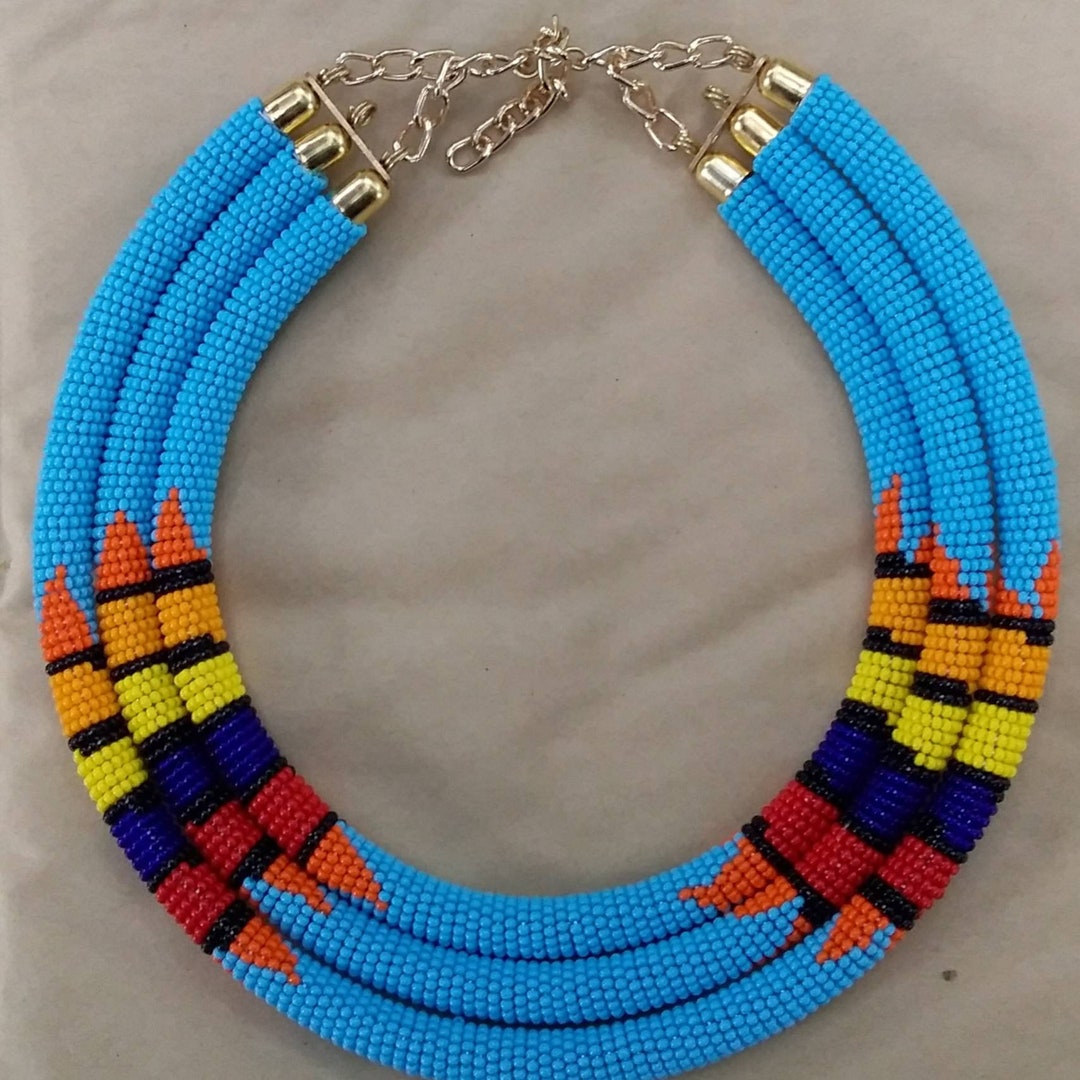 ON SALE African Beaded Necklace for Women/ Maasai Necklaces/ Statement
