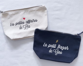 Trousse de toilette personnalisé, trousse de maquillage , pochette personnalisée, trousse avec prénom, cadeau personnalisé