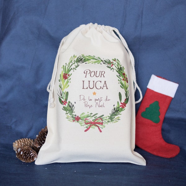 Pochon pour emballer cadeau de noel, emballage noel, hotte de noel, sac cadeau de noel