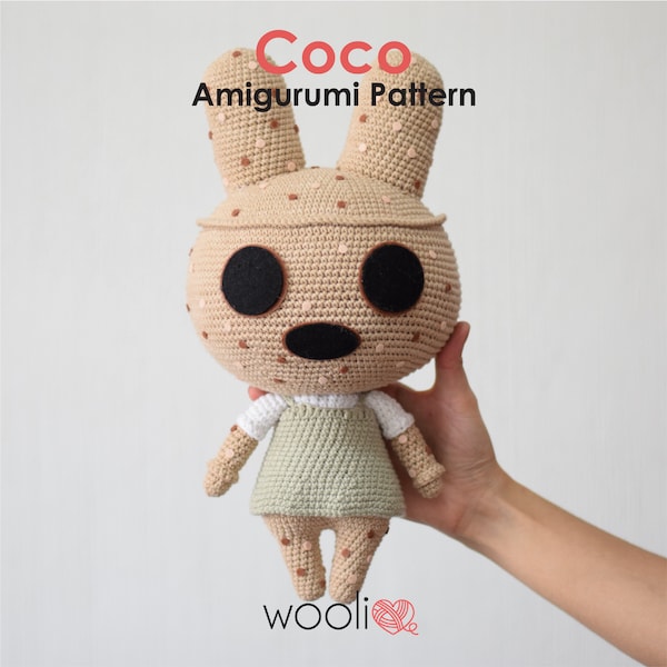 Coco Amigurumi Crochet Pattern - Animal Crossing - PDF File - English and Spanish