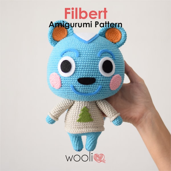 Filberto Patrón Amigurumi Crochet - Animal Crossing - Archivo PDF - Español e Ingles