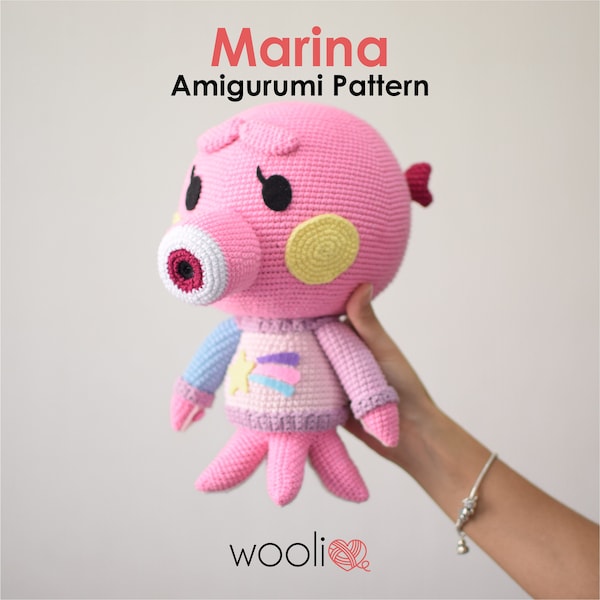 Marina Amigurumi Crochet Pattern - Animal Crossing - PDF File - English and Spanish