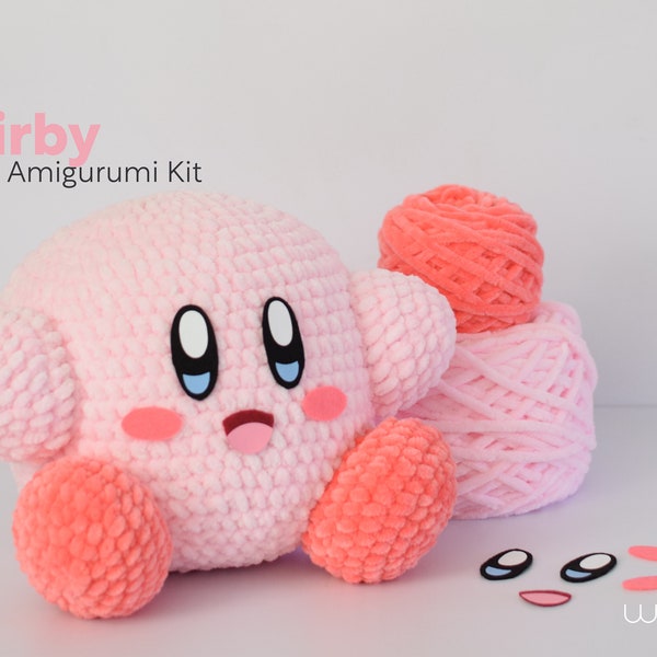 Classic Kirby  DIY Amigurumi Kit | Crochet Kit | Begginer Kit |